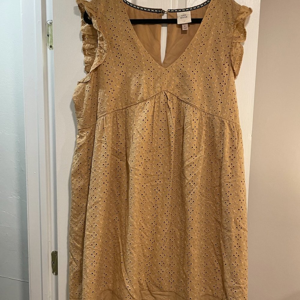 Women's Knox Rose Ruffle Short Sleeve Eyelet A-Line Dress